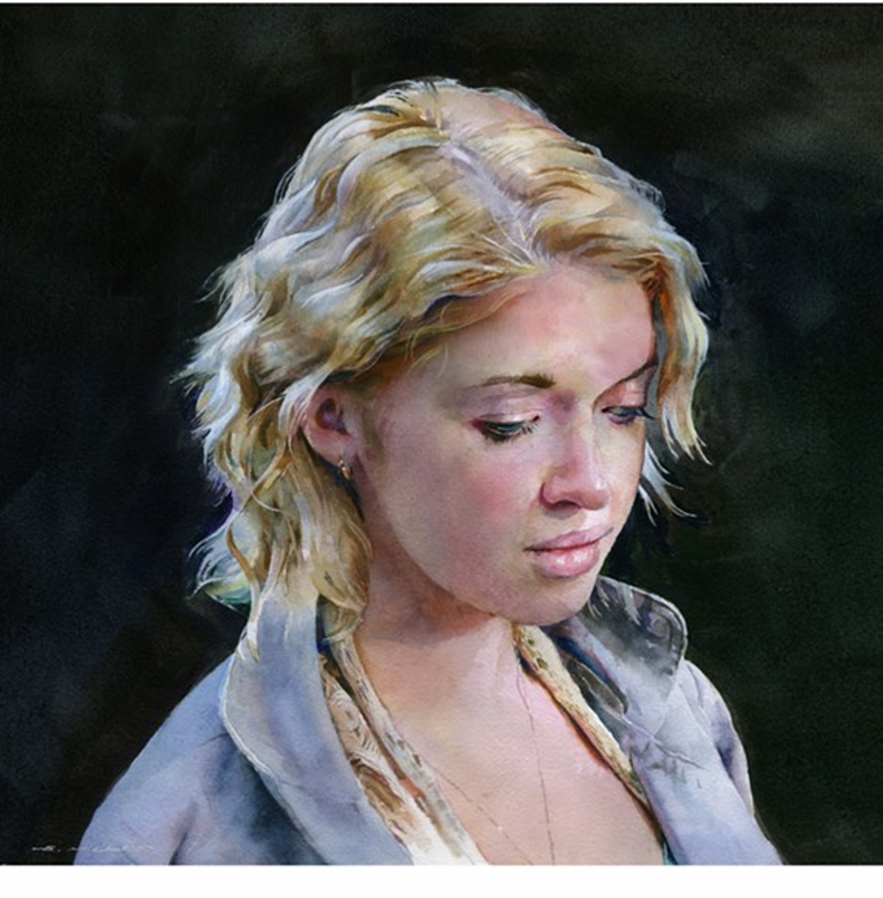 STAN MILLER ARTIST - "Grace" watercolor painting, 14 x 14 inches.
