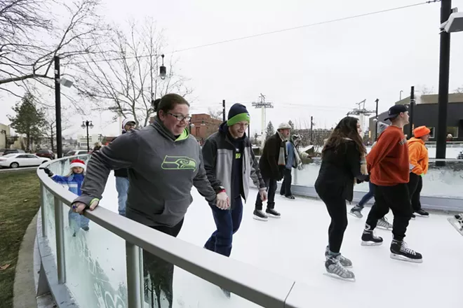 saturday at the riverfront park ice ribbon on the