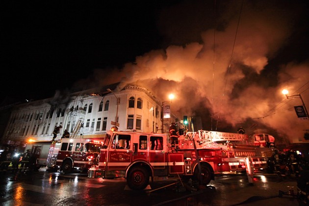 Last year's fatal fire at 22nd and Mission Streets. - GABRIELLE LURIE/SF EXAMINER
