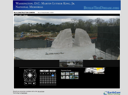 MLK Monument Construction on April 1, 2011 MLK Monument Construction on April 1, 2011