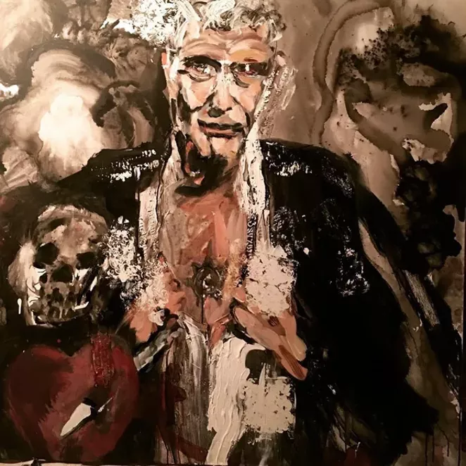 Anthony Bourdain is portrayed in this painting by Nicola Carpinelli. - NICOLA CARPINELL