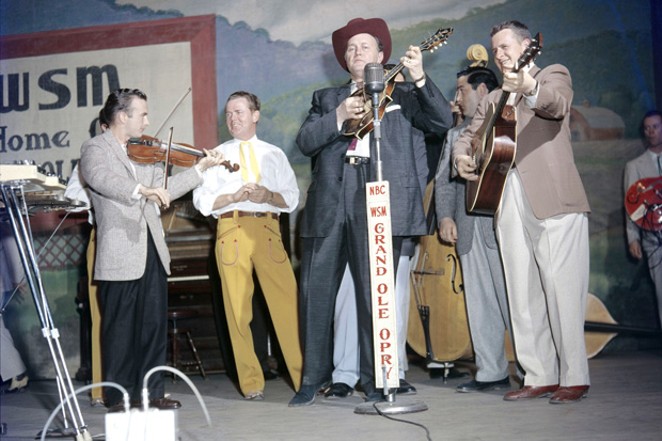 Bill Monroe on the Grand Ole Opry, Nashville, circa 1968. - COURTESY OF LES LEVERETT COLLECTION, GRAND OLE OPRY ARCHIVES