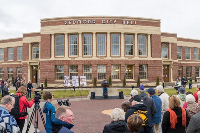 The grand opening of the renovated City Hall in February 2017. - CITY OF REDMOND