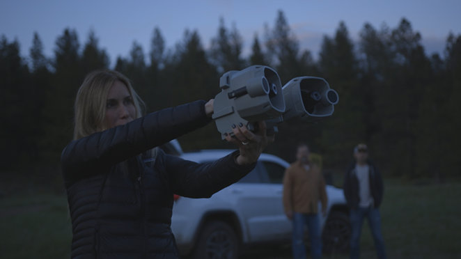 Dr. Mireya Mayor and the two engineers from CTSI simulate Bigfoot calls. - COURTESY OF TRAVEL CHANNEL