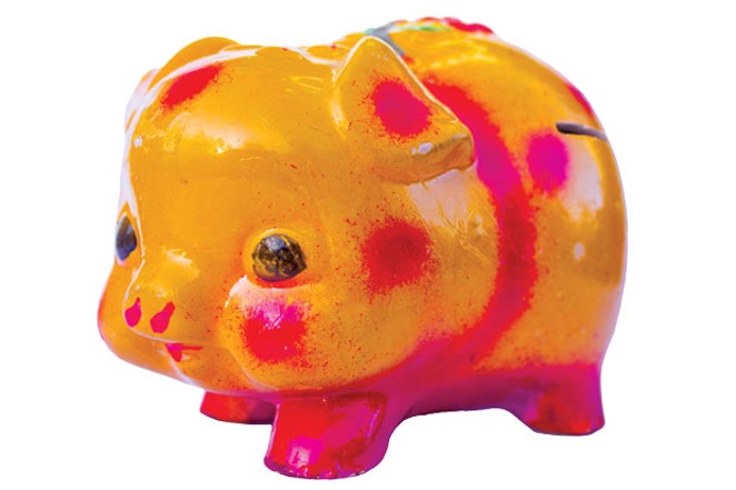 Seriously, I hide money from myself. I picked up this piggy bank, with only a thin &quot;in&quot; hole and no &quot;out&quot; hole, to stash emergency cash. The harder it is for you to save, the harder you should make it to dip into the savings. - DARRIS HURST