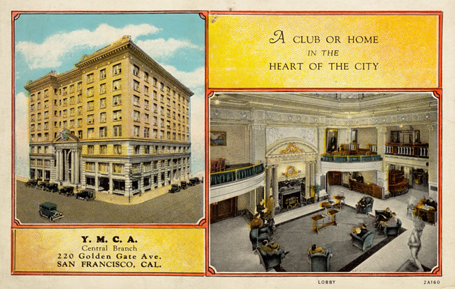 People throughout the economic spectrum lived in hotels full time in 19th Century America. This Y.M.C.A. was located in the heart of San Fransisco. - DIGITAL COMMONWEALTH