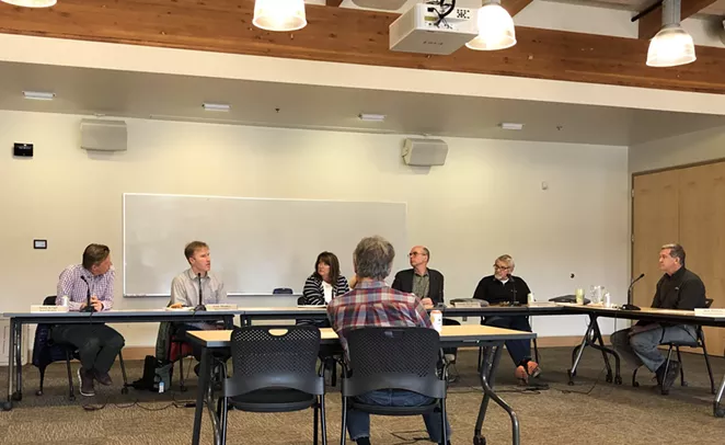 The Bend Park and Recreation Board convenes for its emergency meeting. - ISAAC BIEHL