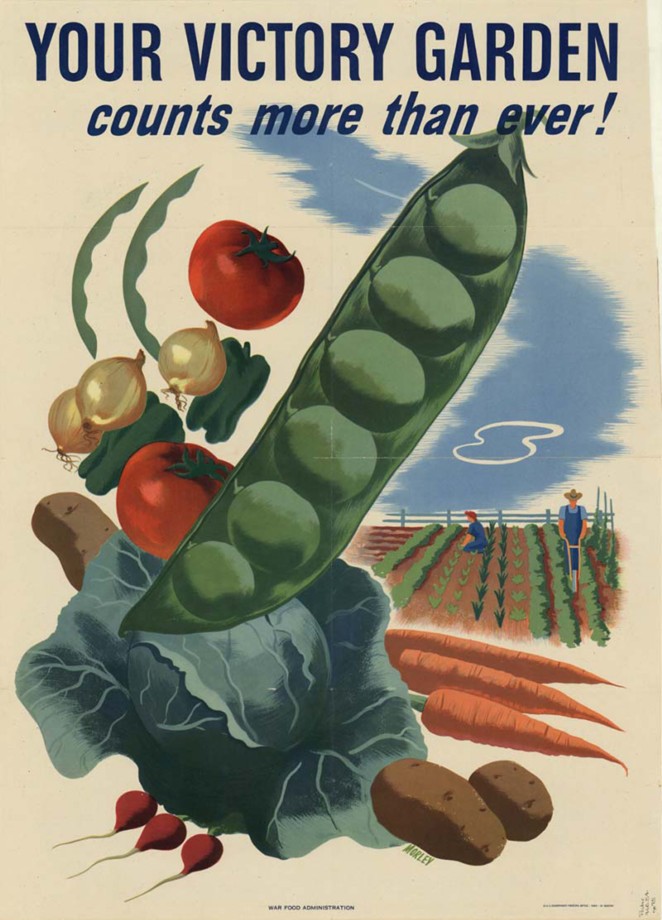 American WWII-era poster promoting victory gardens - WIKIMEDIA