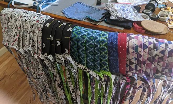 The finished products of a Central Oregon mask maker. - ANNE TULLY/COEMM ON FACEBOOK