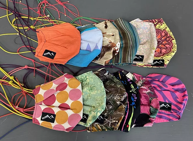 A colorful assortment of face masks - one for every day of the week! - OUTSIDE IN