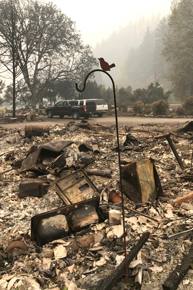 Kiger Plews' home in Vida, Oregon&mdash;along with the homes of other members of his family were devastated in the Holiday Farm Fire. - KIGER PLEWS