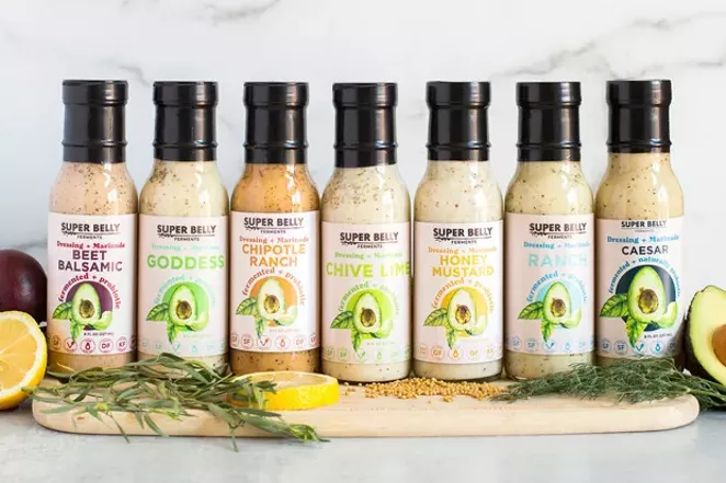Look for this assortment of salad dressings at your favorite local store. - COURTESY SUPER BELLY FERMENTS