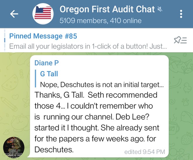 OREGON FIRST AUDIT CHAT