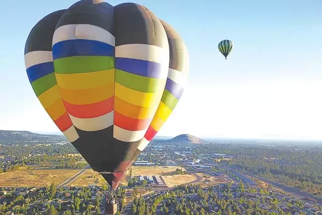 The quiet, peaceful view from a hot air balloon is one serene scene. - COURTESY OF HIGH DESERT DRONEWORKS
