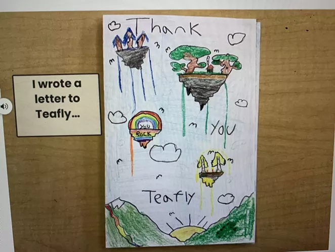 Miller students composed thank-you notes to mural artist Teafly for her work inside Miller Elementary. - COURTESY STEPHANIE RODGERS