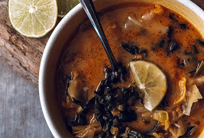 Miso Coconut Veggie Soup