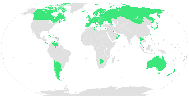 Countries with a form of universal, single-payer health care - EODC