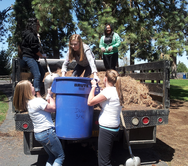 Pilot Butte Middle School students take part in community service work—a large component of IB learning at the school. - SUBMITTED
