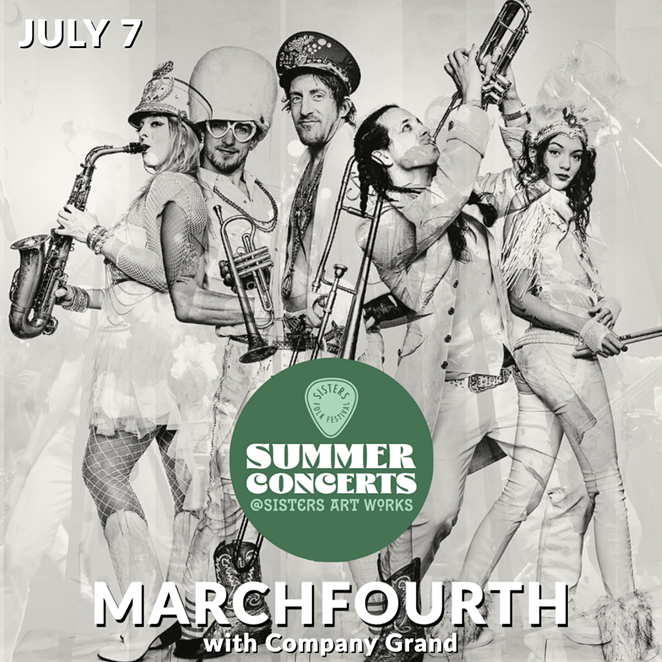 SFF presents Summer Concerts at Sisters Art Works with MarchFourth.