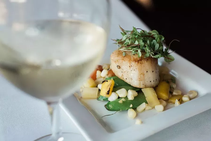 Scallops in truffle oil at Tetherow. - PHOTOGRAPHY IN BEND