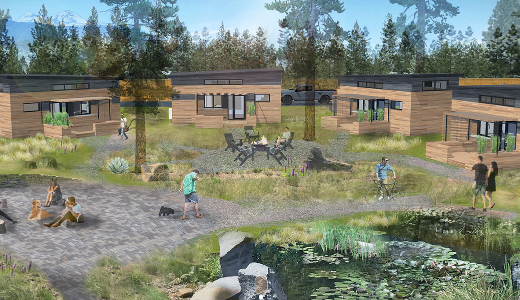 The City's revision on the "cottage cluster" code in 2019 allowed Tiny Home builder Jesse Russell to develop "The Hiatus" in southwest Bend. - JESSE RUSSELL - TONGUE AND GROOVE TINY HOMES