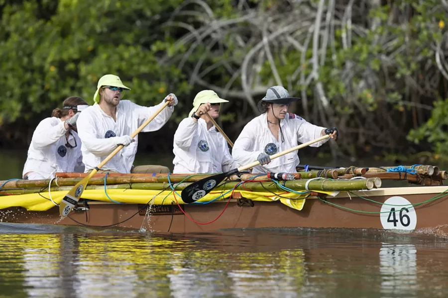 Team Bend puts their paddling skills to good use. - COURTESY AMAZON STUDIOS