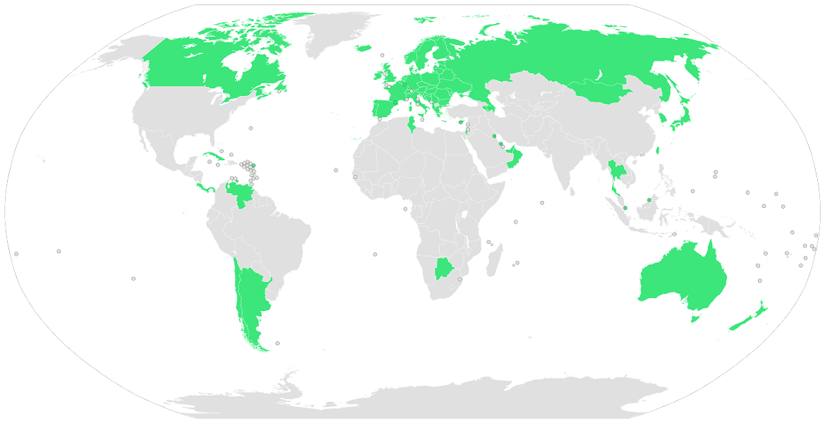 Countries with a form of universal, single-payer health care - EODC