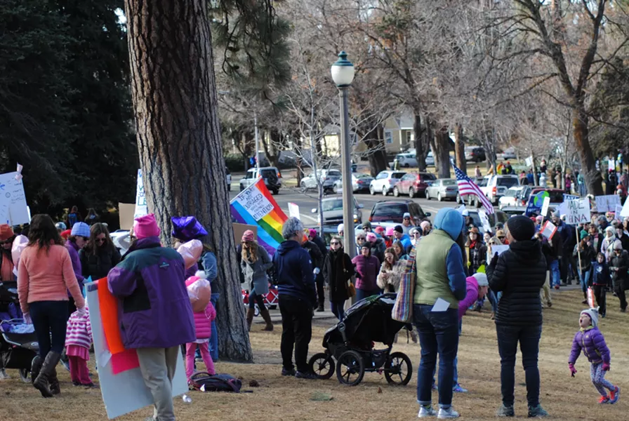Event organizers say about 3,500 people turned up for Saturday's Central Oregon Women's March for Action, which started in Drake Park on the anniversary of the inauguration of the 45th president. - JONAH BELFIORI-CAREY