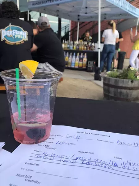 A scene from the Bartender's Brawl prelims at Worthy Brewing May 7. - SUBMITTED