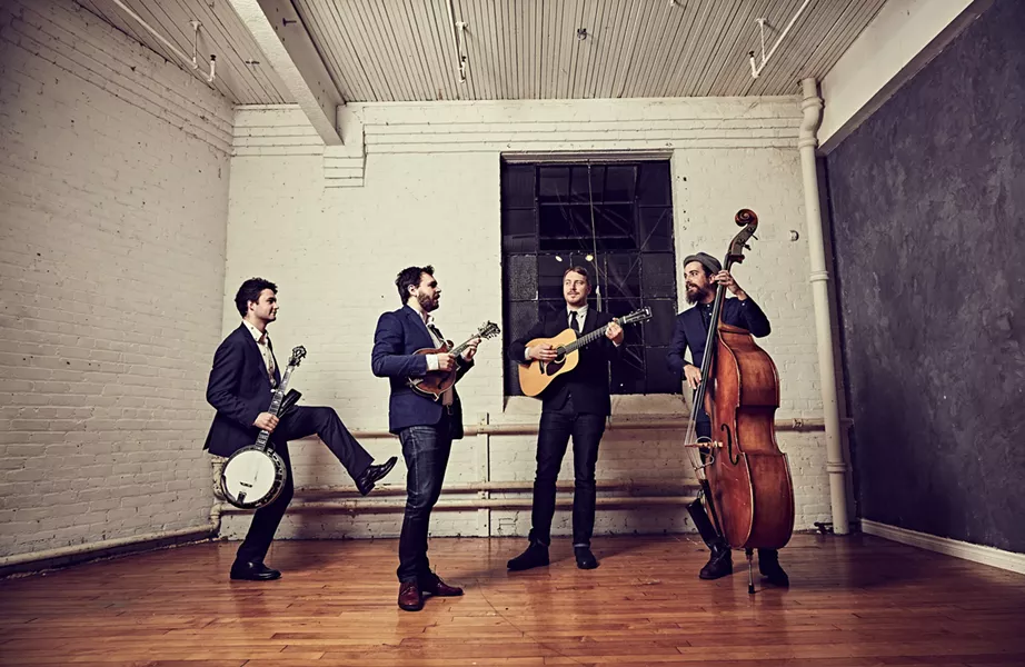 Bassist Alastair Whitehead, far right, and The Slocan Ramblers bring their traditional-meets-contemporary bluegrass sounds to Pickin' & Paddlin.' - JEN SQUIRES