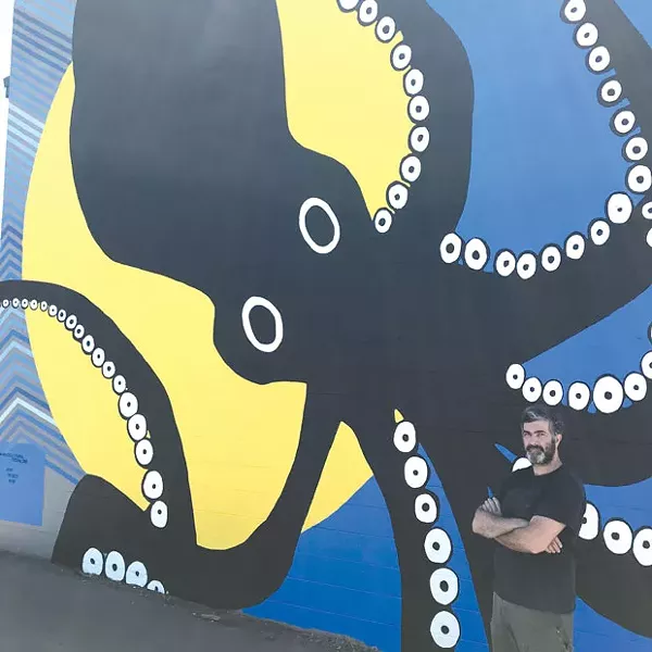 Gregory Amanti's new mural is the newest public art installation in the High Desert Mural Festival. - DOUGLAS ROBERTSON