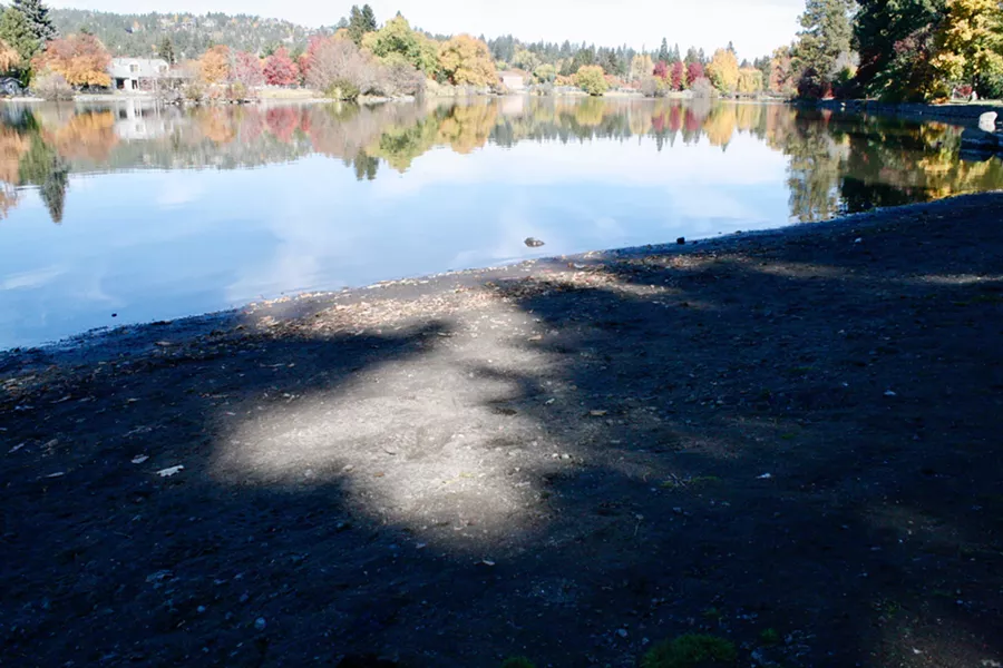 Mirror Pond is about two feet lower than usual for this time of year. - CHRIS MILLER