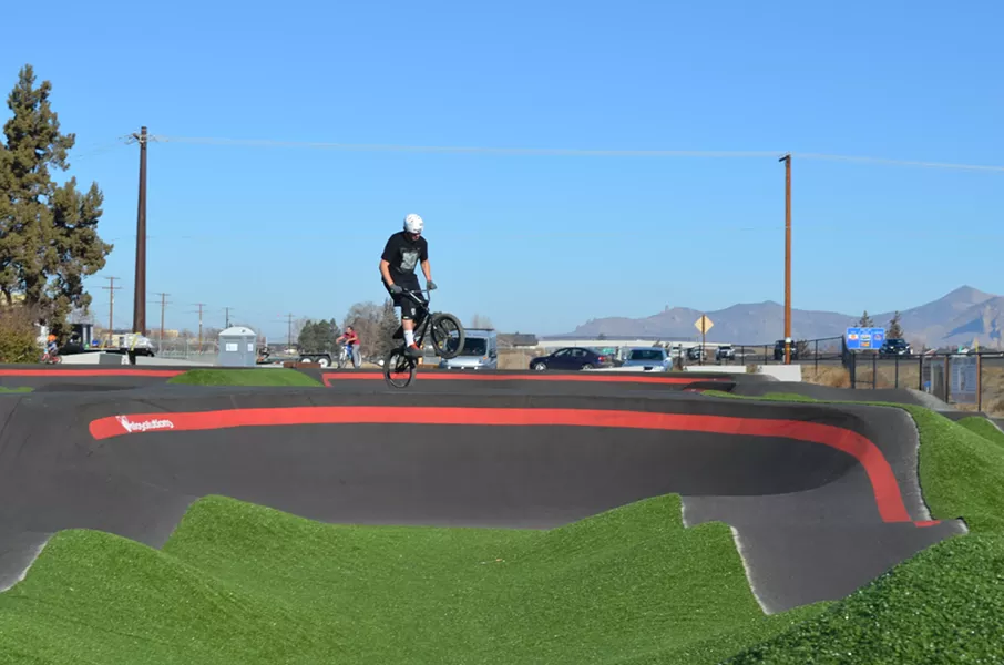 A rider at Redmond's Homestead Park's bike pump track. - CITY OF REDMOND PARKS DIVISION