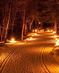 Celebrate the upcoming winter solstice with a candlelit ski session