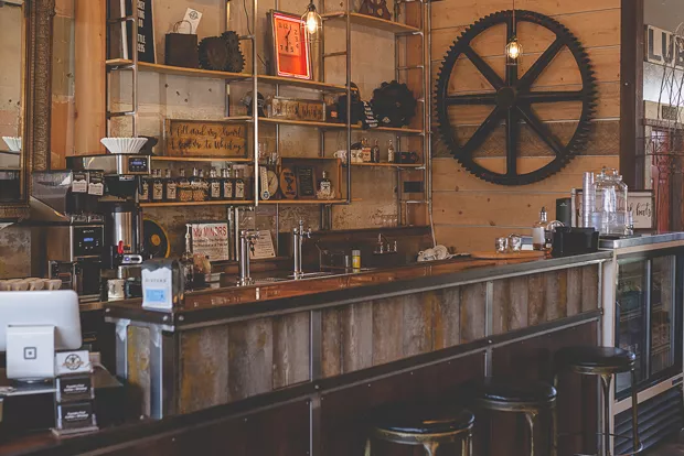 Much of the original patina from nine decades of use was maintained during Foundry Four's renovation. - TAMBI LANE PHOTOGRAPHY