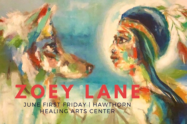 Zoey Lane body painting at Hawthorn Healing Arts Center. - SUBMITTED
