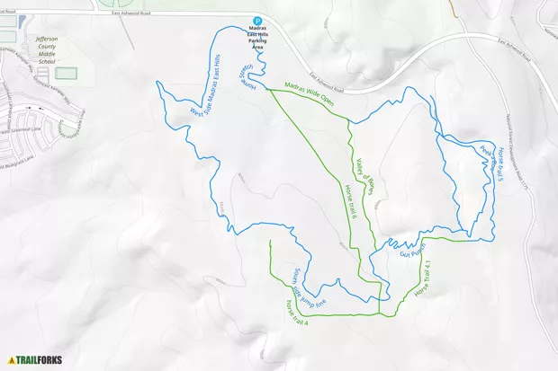 Above is a map of the existing bike trail system, located on the east side of Madras. - MAP COURTESY OF TRAILFORKS
