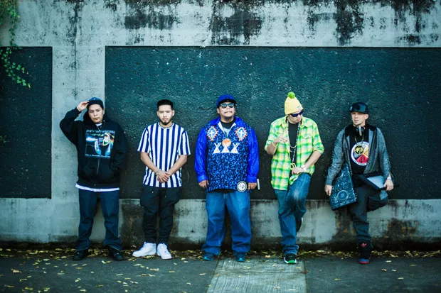 Scott Kalama, center, and the rest of the Blue Flamez crew. - SKO DEN