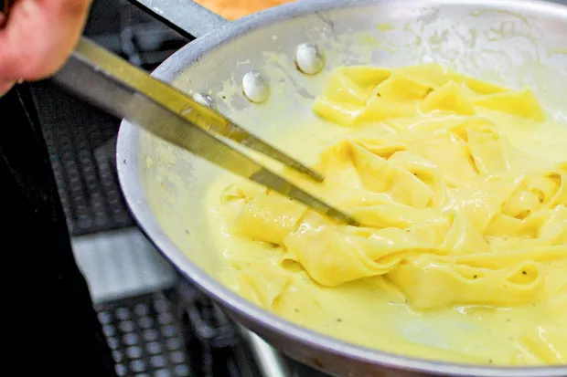 The semolina pasta is house-made and cut by hand daily. - NANCY PATTERSON