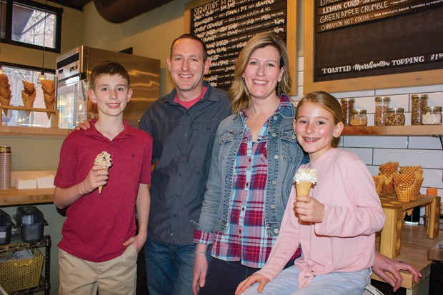 Jeff and Juli Labhart and family at Bonta Gelato's downtown location. - DARRIS HURST