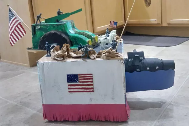 A shoebox float from the Kolbert family, titled "United We Stand." - COURTESY REDMOND CHAMBER OF COMMERCE