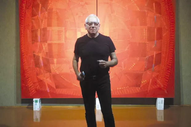 The artist in front of a previous instalation. - COURTESY SCALEHOUSE