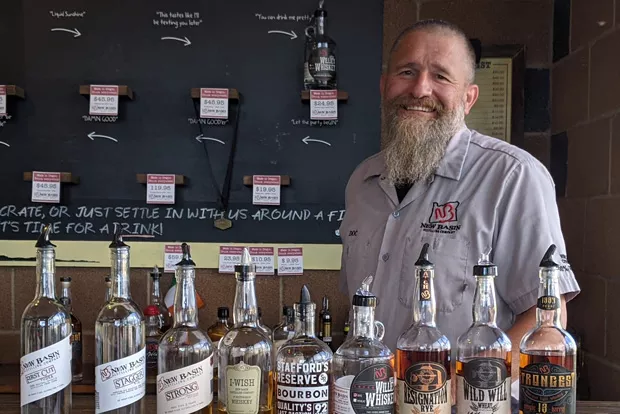 Check out this tasting lineup and get schooled by Rick Molitor at New Basin Distillery. - HEIDI HOWARD