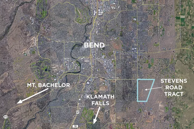 An aerial map of the Stevens Road Tract. - CUSHMAN & WAKEFIELD