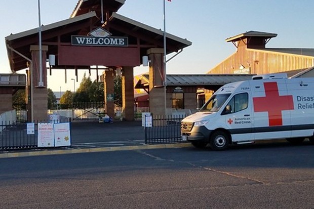 The Red Cross supported evacuees in Central Oregon, who were housed at the Deschutes County Fairgrounds and various hotels in Redmond following the fires. - THE SOURCE