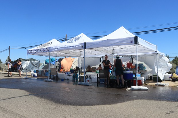 The cooling center on Hunnell Road in Bend gave out food, water and a cool mist during record-breaking heat throughout the region. - JACK HARVEL