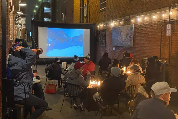 One of the many alley screenings put together by Tin Pan and BendFilm, in cooler times. - JARED RASIC