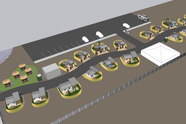 Central Oregon Villages drafted renderings of what the proposed unhoused camp on Ninth Street could look like, though they stressed that they aren't fully on board with the project and will wait for the City to produce a Request for Proposal before moving forward. - COURTESY OF CENTRAL OREGON VILLAGES