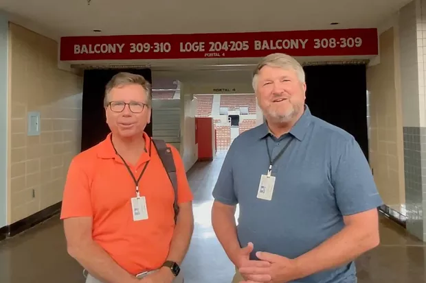 Deschutes County Republican Precinct Committeeperson and former Chair Mark Knowles and current Chair Phil Henderson speak with the Gateway Pundit after touring the Maricopa County audit, which has been criticized for engaging in conspiracy while failing to meet the standards of a traditional audit. - COURTESY THE GATEWAY PUNDENT VIA RUMBLE