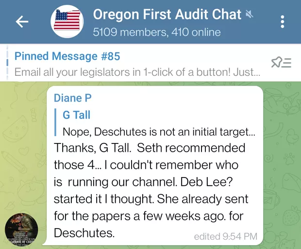 OREGON FIRST AUDIT CHAT